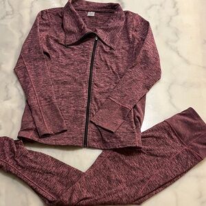 Women's Maroon Zip-Up Tracksuit